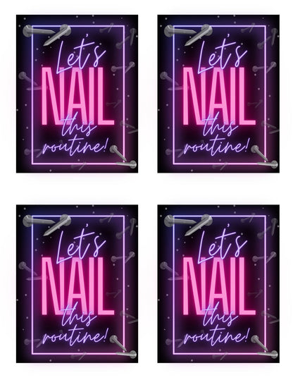 Cheer Printables | Gift for Cheer team | Nail Polish Gift Tag | Let's Nail This Routine