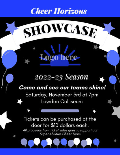 Team Showcase Template | Team Template | Sports Printable | Cheer Printable