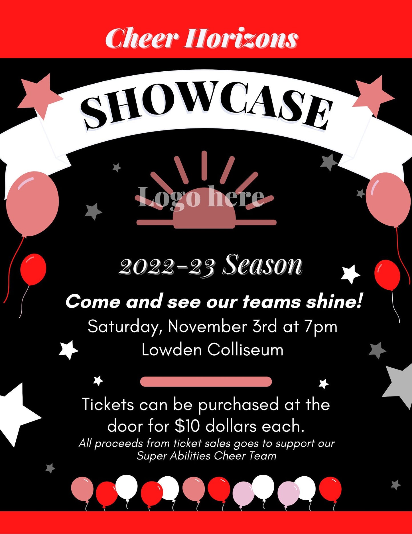 Team Showcase Template | Team Template | Sports Printable | Cheer Printable