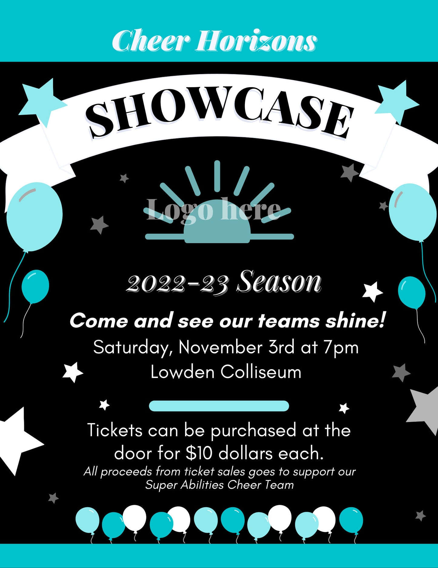 Team Showcase Template | Team Template | Sports Printable | Cheer Printable