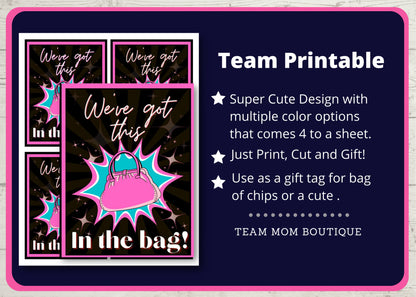 Sports Team Printable | Gift for Cheer team | Dance Team Printable |  We've Got it in the Bag Gift Tag