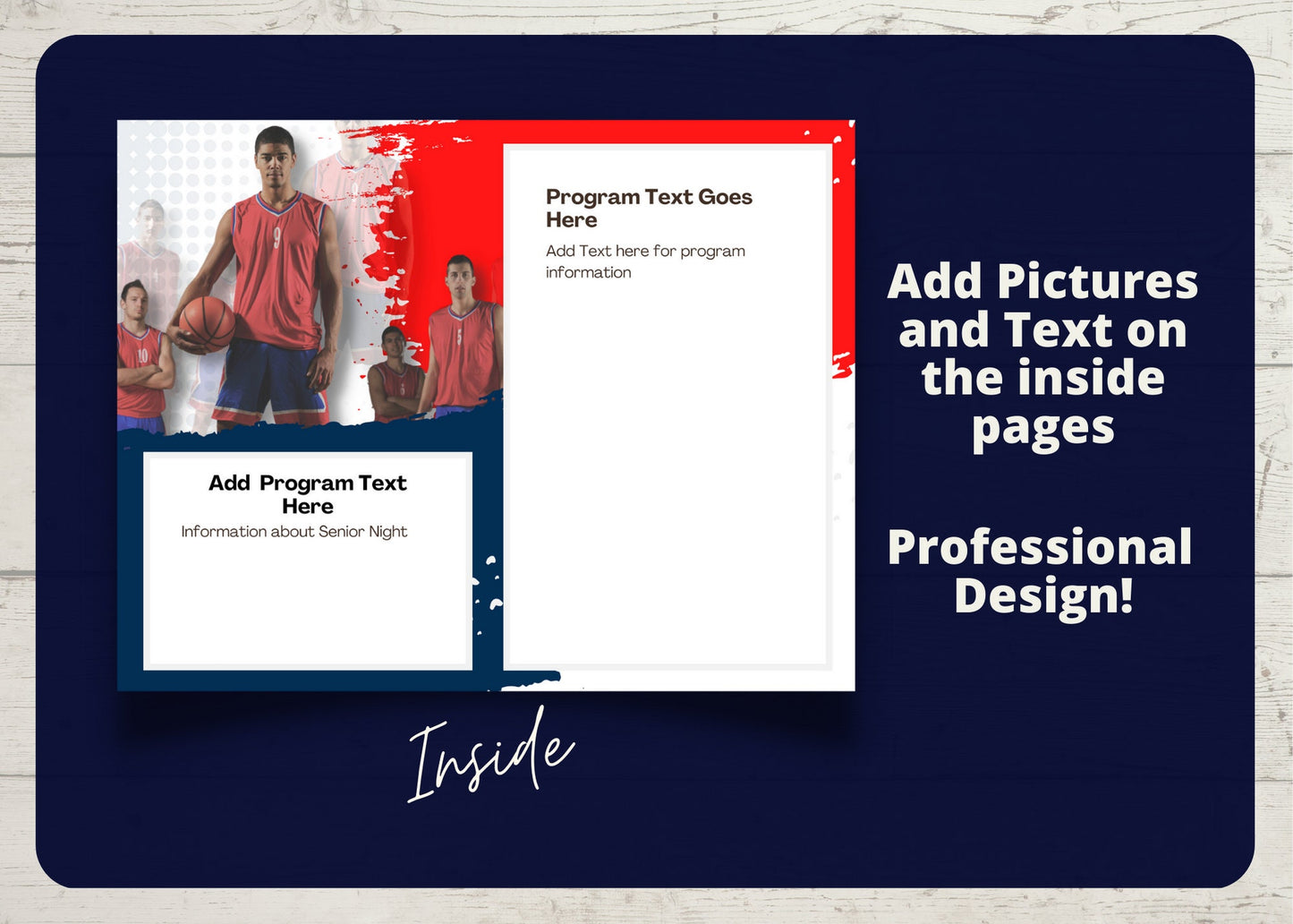 Senior Night Program Canva Template| Editable Senior Night Brochure| Sports Template