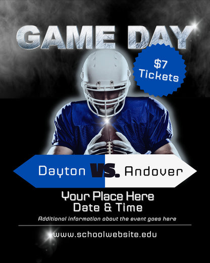 Game Day Photo Template Sports Photo Poster | Canva Template| Editable Photo Template