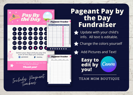 Pageant Calendar Fundraiser | Pageant Fundraiser Template | Pageant Ideas