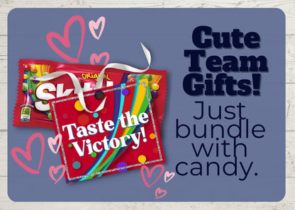 Team Printables | Team Gift Ideas | Taste the Victory | Candy Team Gift Printable