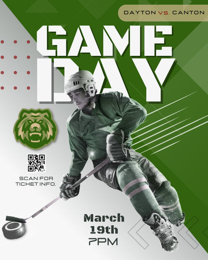 Hockey Flyer Template| Editable Hockey Template | Canva Template| Hockey Game Day Template