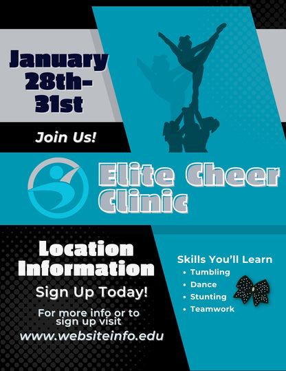 Cheer Team Templates| Editable Cheer FlyerTemplate | Canva Template| Cheer Comp Day Template