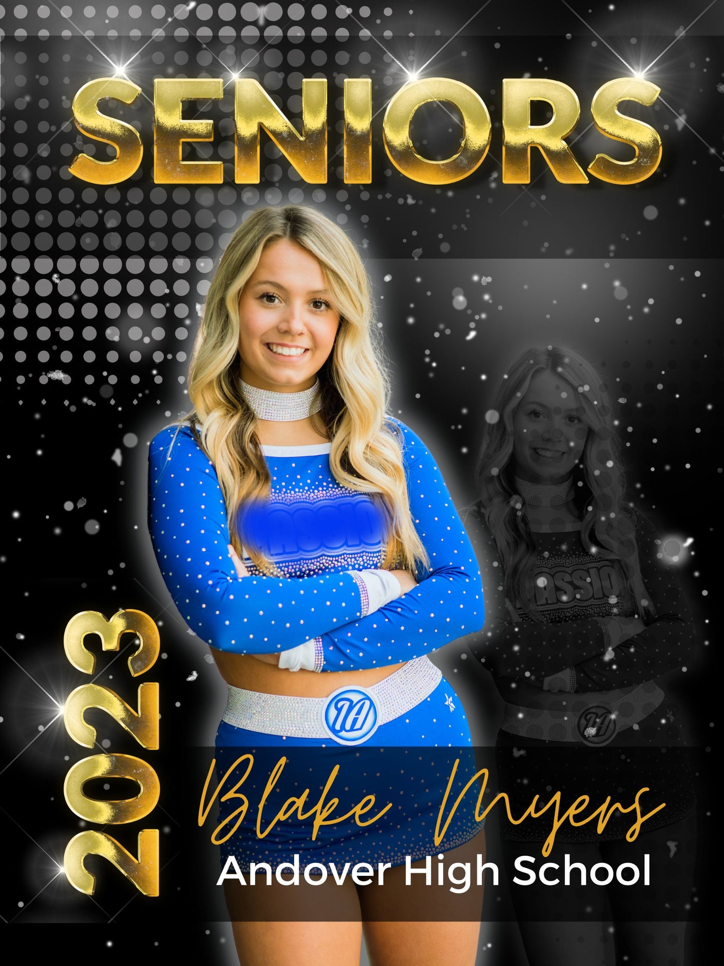 Cheer Senior Photo Poster | Cheer Senior Night Template | Canva Template| Editable Photo Template