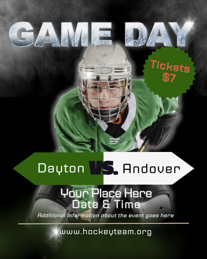 Hockey Flyer Template| Editable Hockey Template | Canva Template| Hockey Game Day Template