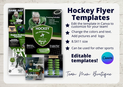 Hockey Flyer Template| Editable Hockey Template | Canva Template| Hockey Game Day Template