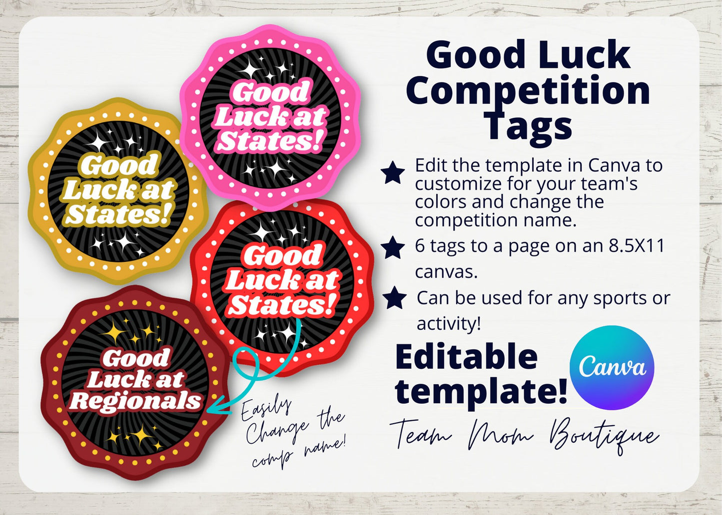 Good Luck Tags | Good Luck Printables | Competition Gifts| Editable Good Luck Tags