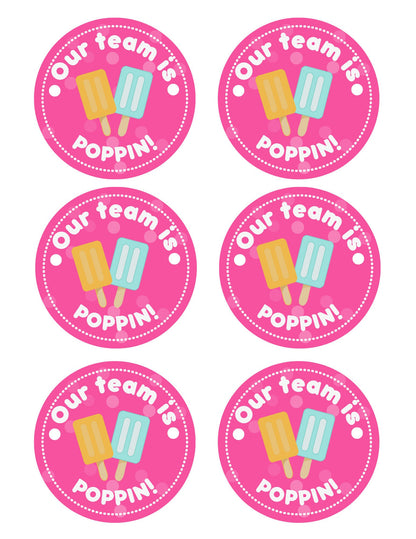 Cheer Printables | Team Gift Ideas | Our Team is Poppin |  Popsicle Gift Tag