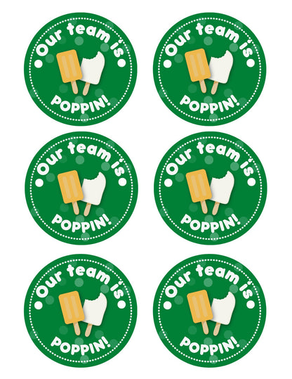 Cheer Printables | Team Gift Ideas | Our Team is Poppin |  Popsicle Gift Tag