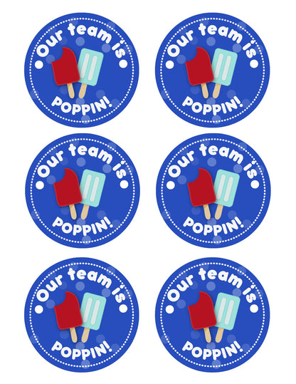 Cheer Printables | Team Gift Ideas | Our Team is Poppin |  Popsicle Gift Tag