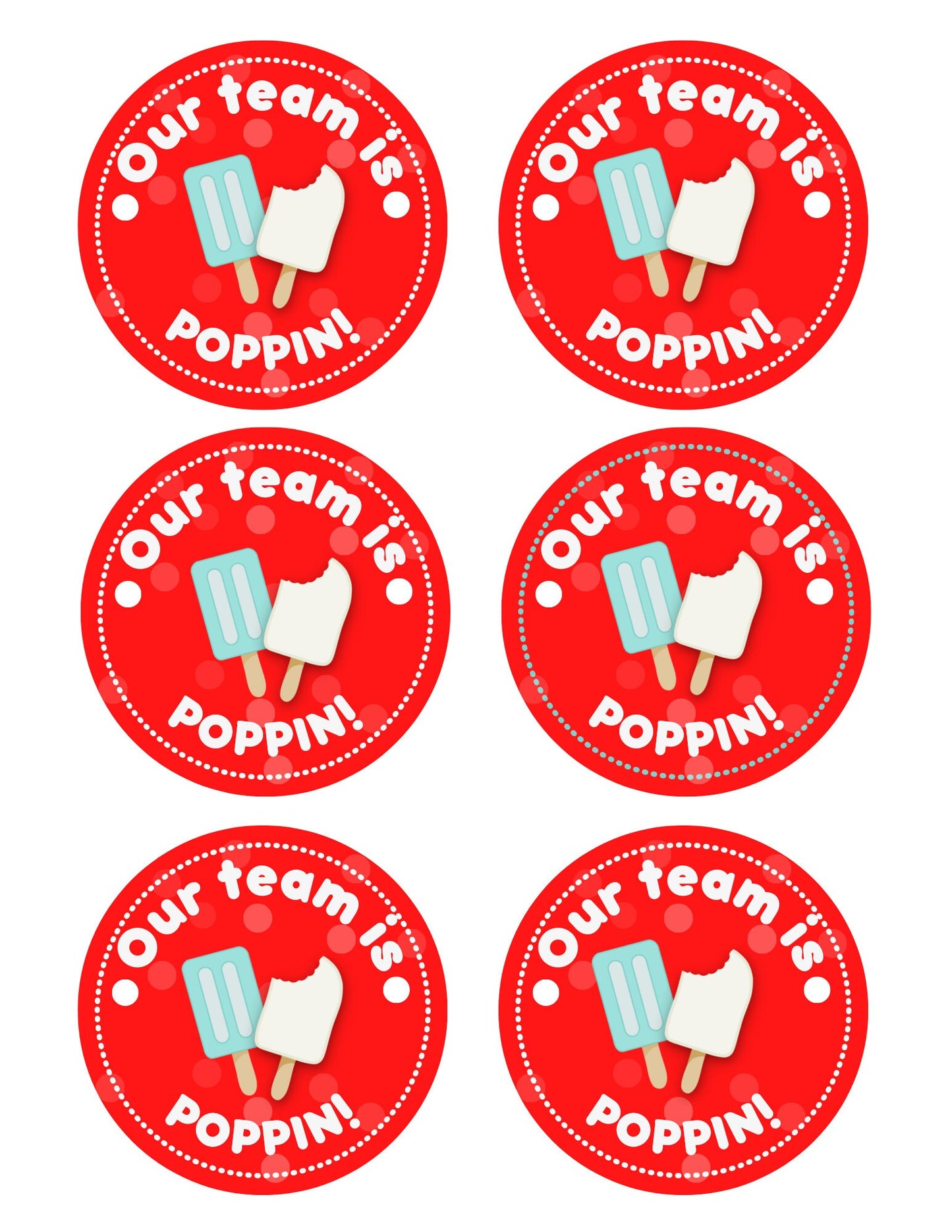 Cheer Printables | Team Gift Ideas | Our Team is Poppin |  Popsicle Gift Tag