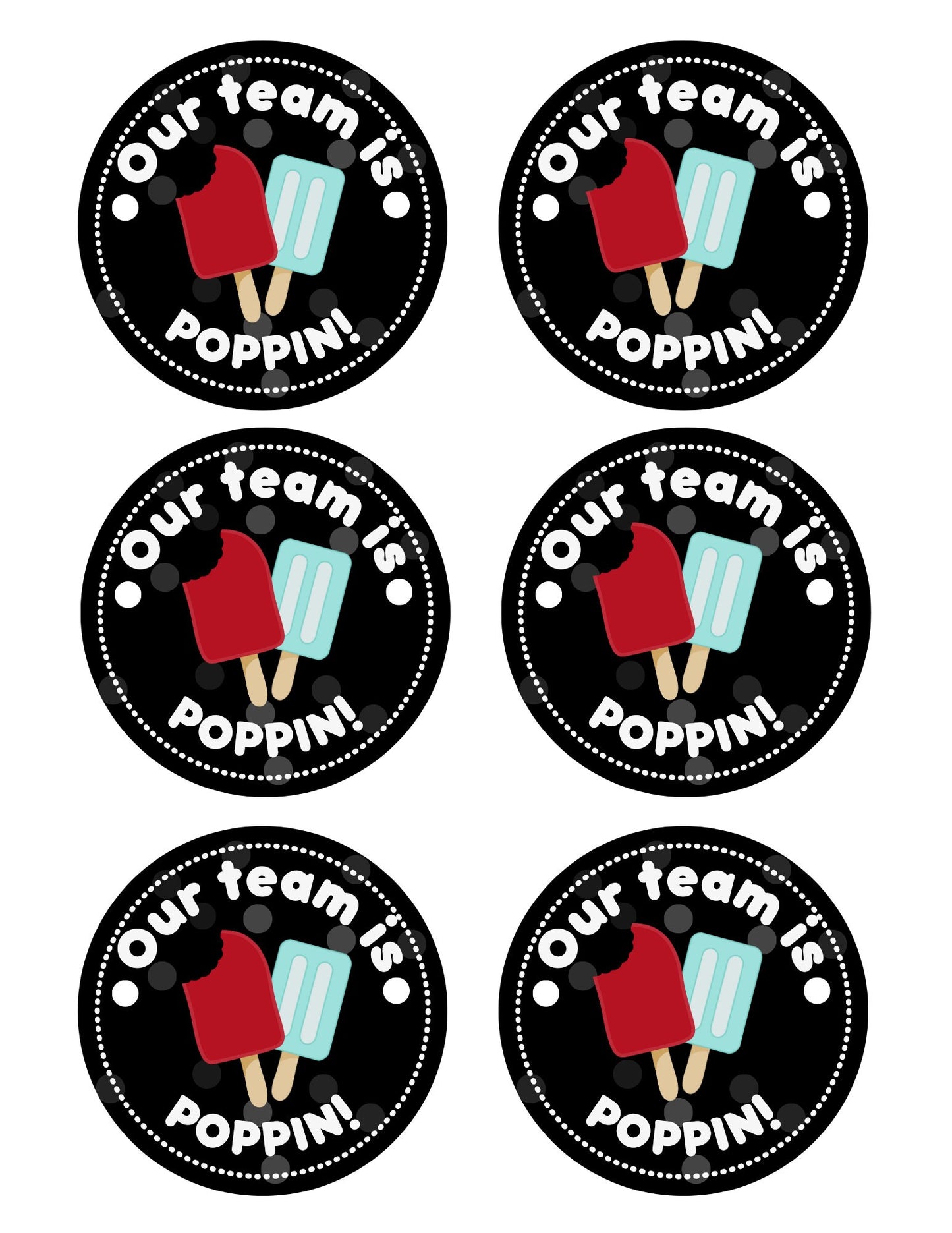 Cheer Printables | Team Gift Ideas | Our Team is Poppin |  Popsicle Gift Tag