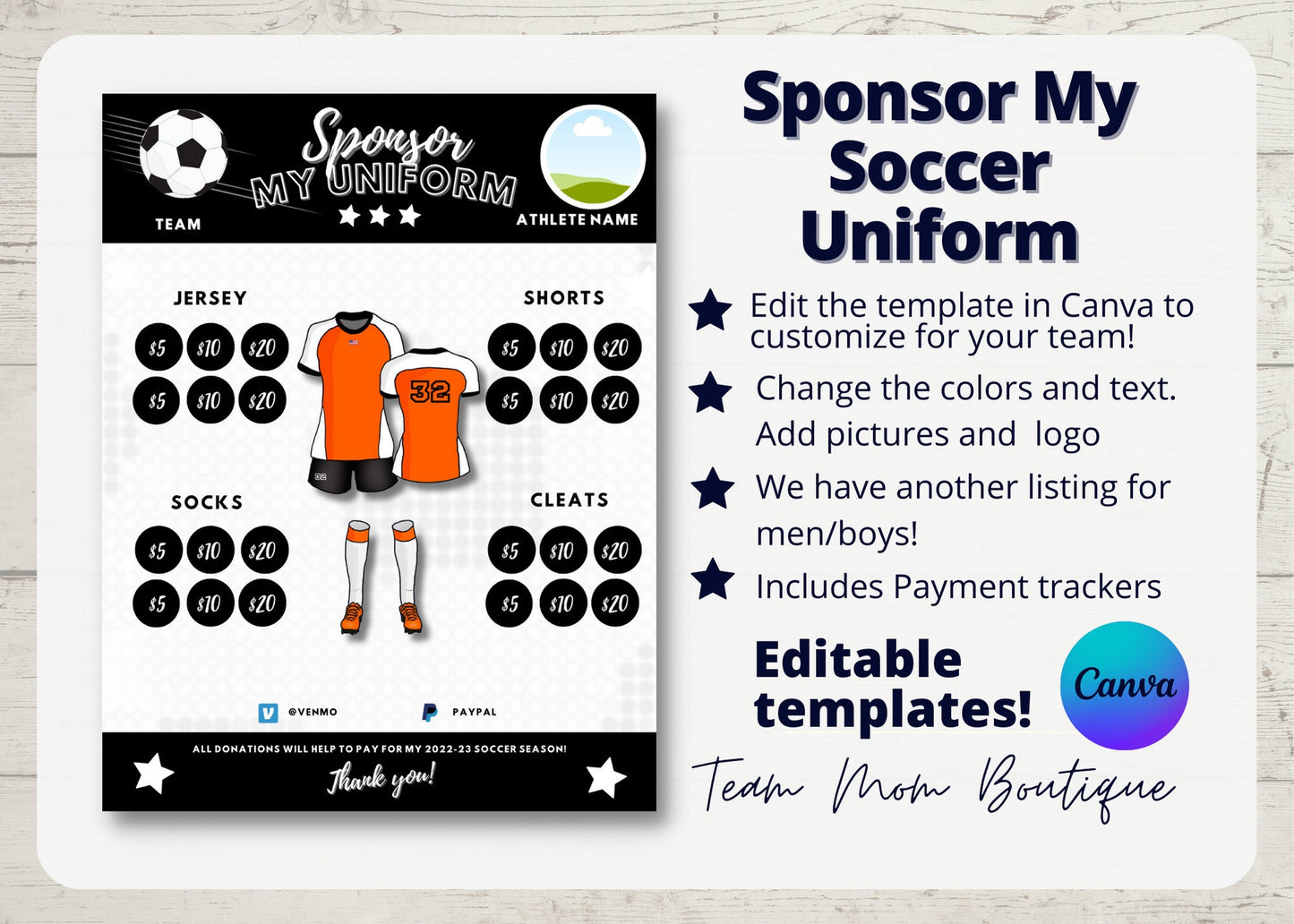 Women's Soccer Fundraiser | Sponsor My Uniform |  Women's Soccer Team Ideas