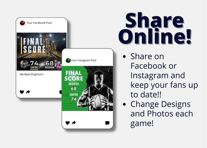 Final Score Social Media Template| Team Instagram Post| Final Score Facebook post