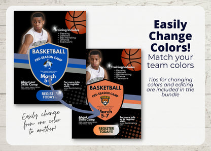 Customizable Basketball Team Flyer Template | Editable 8.5x11 Canva Design