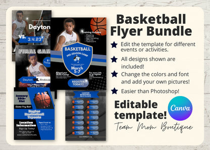 Customizable Basketball Team Flyer Template | Editable 8.5x11 Canva Design