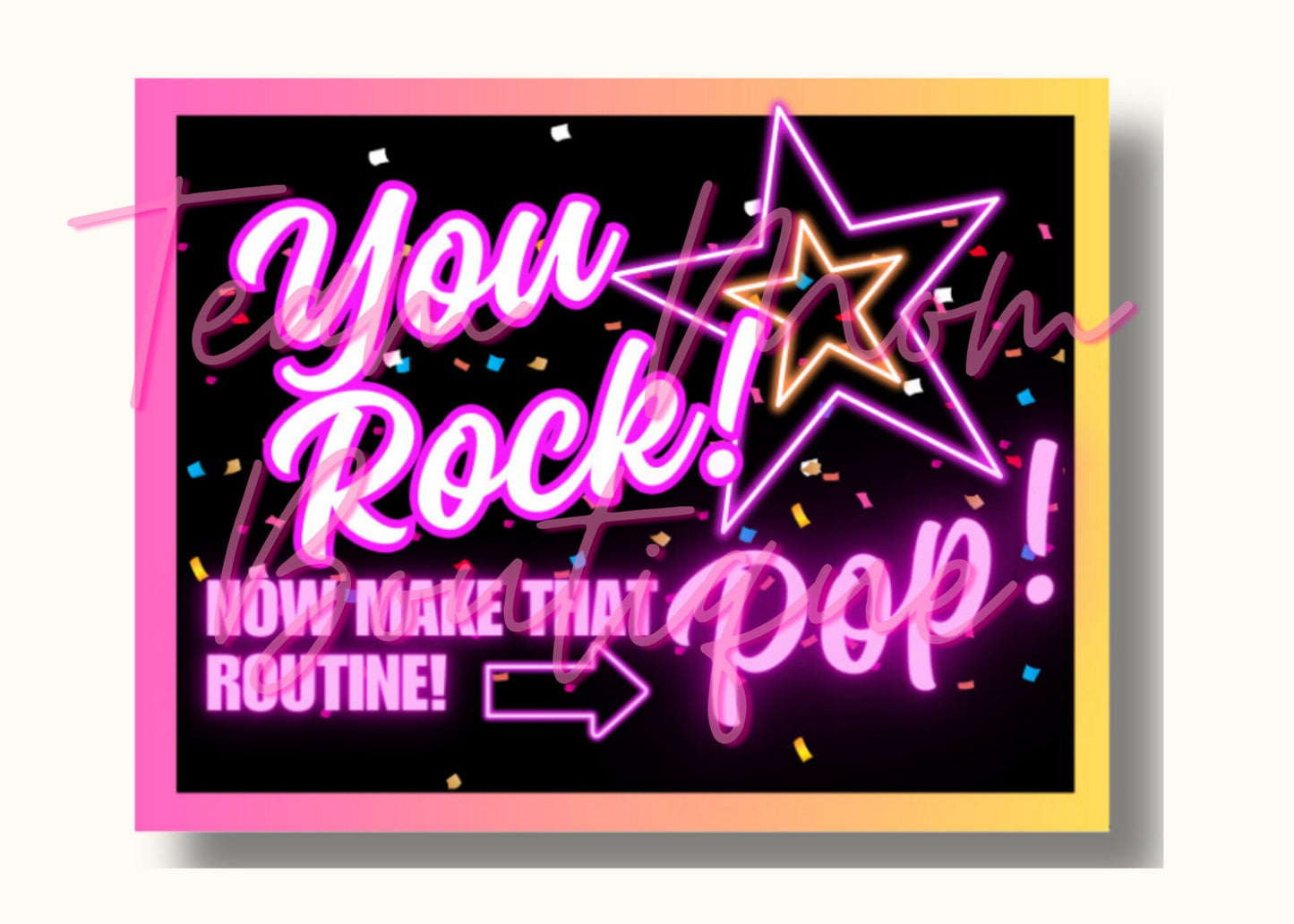 Cheer/Dance Candy Gift Tags - 'You Rock, Now Make that Routine Pop!' - Pop Rocks Companion - 7 Color Combos - Digital Download