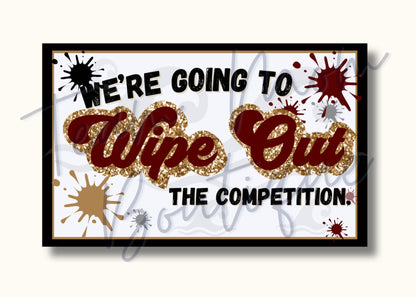 Wipe Out Competition Gift Tag - Printable Cheerleader/Sports Tag - 10 Colors, Pack of 4