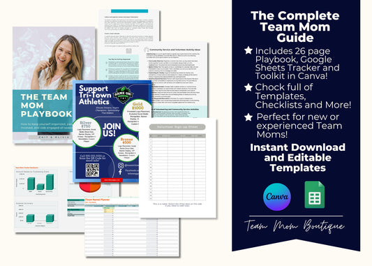 Ultimate Team Mom Playbook - Comprehensive Sports Team Management Guide, Organizational Templates, Financial Tracker, Instant Download